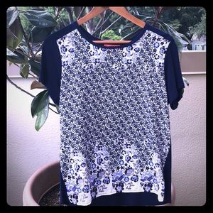 Floral Short-Sleeved Blouse